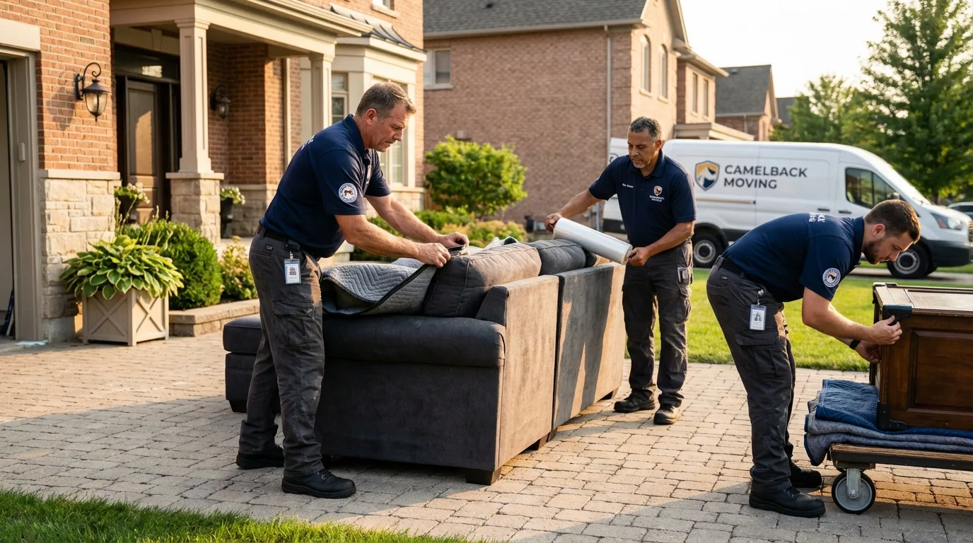 Large estate moving crew wrapping furniture in Cottonwood, AL